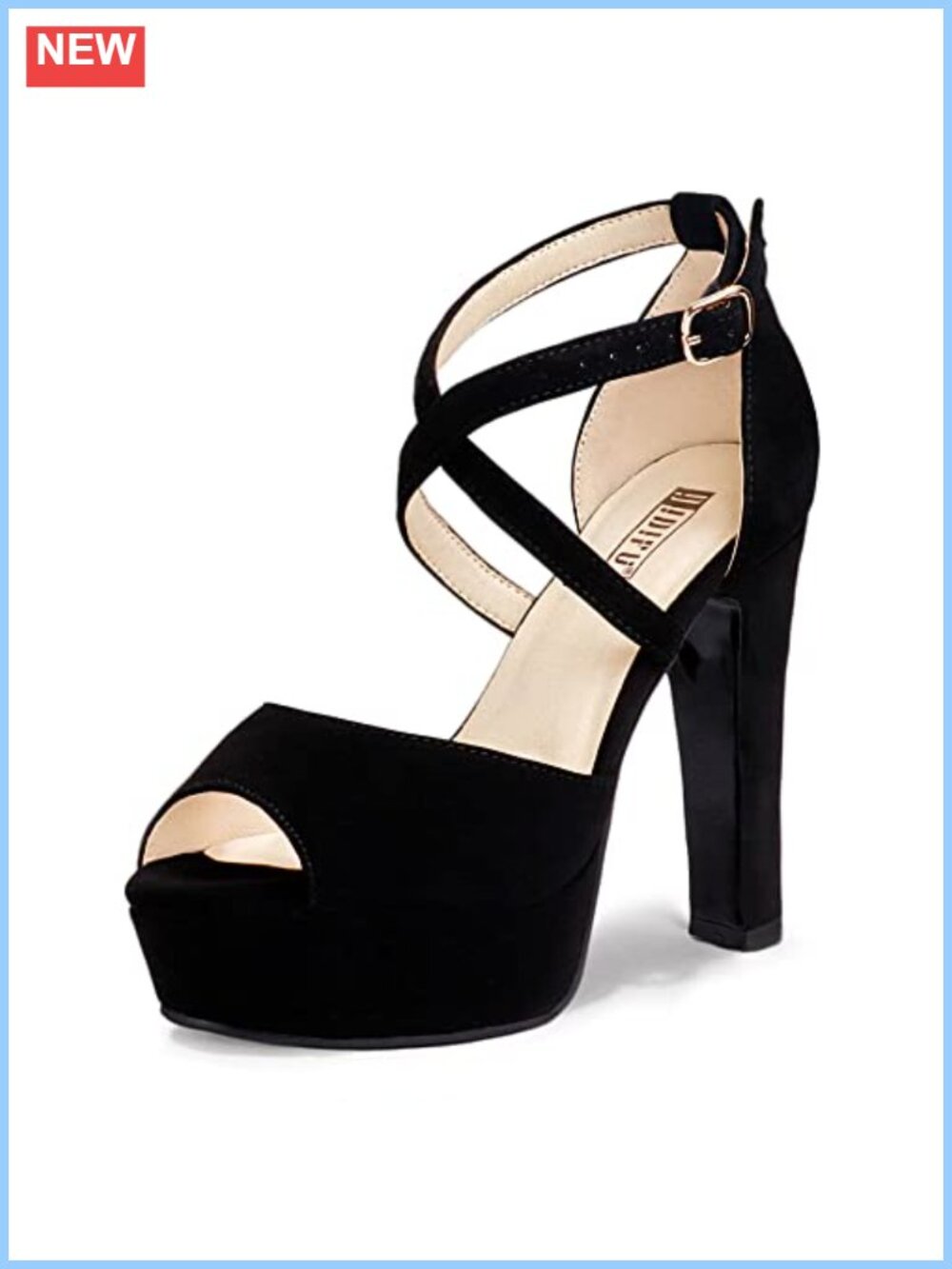5" Platform Chunky High Heel Peep Toe Sandals Wedge Comfortable